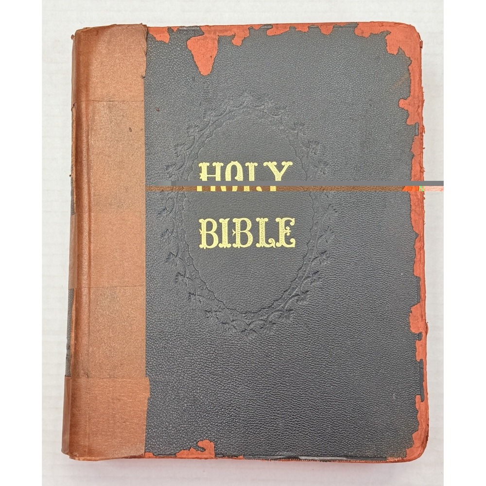 Vintage 1930s A.J. Holman KJV Holy Bible Indexed Self-Pronouncing Family Bible